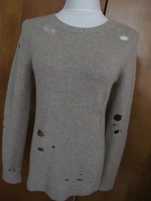 Suéter de cachemir Aqua para mujer marrón cachemir envejecido cuello redondo pequeño nuevo con etiquetas Foto 1 de 4