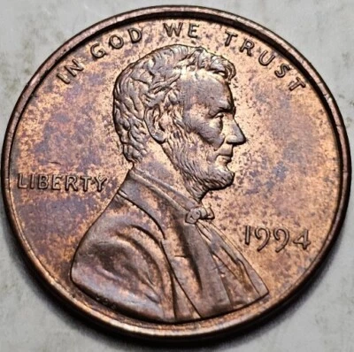 1994 Lincoln Cent DDR-001 Error Strong Extra Column  Doubled Die Variety RB Tone - Image 1 of 4