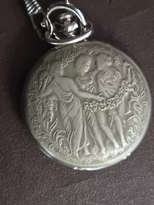 USSR MOLNIA Three GRACES Soviet Molnija Pocked Watch With Chain **Working** - Picture 1 of 5
