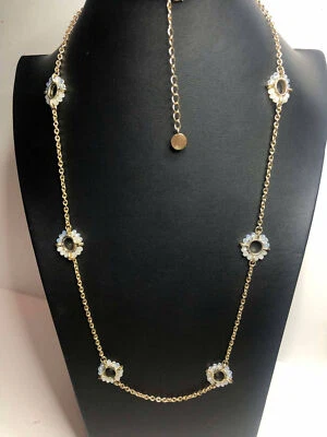 2592 TALBOTS Collar Estación Cuentas Tono Dorado 38-40" Nuevo Foto 1 de 2