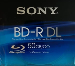 Sony Blu-ray BD-R DL 50 GB 1-2x Speed BRAND NEW 1PK - Picture 1 of 2
