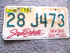 1996 SOUTH DAKOTA LICENSE PLATE '96 SD TRUCK PLATE MT RUSHMORE MANCAVE - Picture 1 of 3