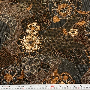 Bali Hai 2013 by Hoffman Fabrics Black & Brown Cotton Fabric by the HALF YARD - Picture 1 of 2
