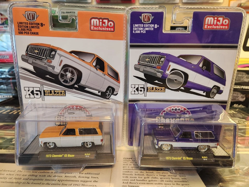 SET 1973 Chevrolet K5 Blazers - White / Orange and White / Purple - Image 1 of 1