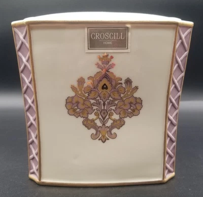 Винтажный 1990-х Croscill дома маскарад фарфора ткани коробка лавандовый и золотой - Изображение 1 из 4