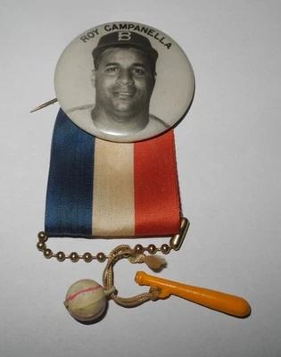 1950's Large 2 1/4" Baseball Roy Campanella Brooklyn Dodgers World Series Pin - Image 1 of 2