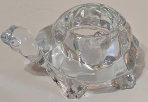 55/8" Vintage Indiana Glas Schildkröte Kristallklar Kerze Windlicht Halter Tier Dekor - Bild 1 von 7