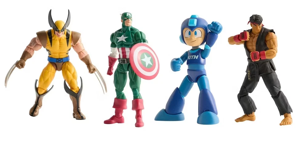 Juego completo de 4 figuras de acción Kith x Marvel VS Capcom Jada Toys Marvel Legends Foto 1 de 4