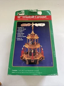 Vintage Joybrite Windmühle Karussell Krippe 18" mit Box Weihnachten LESEN - Bild 1 von 12
