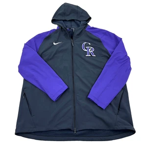 Colorado Rockies Hoodie Men XXL 2XL Nike Therma Fit Full Zip Jacket Adult - Picture 1 of 12