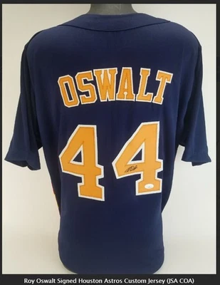 Astros Legend ROY OSWALT Autographed Custom #44 Jersey - JSA CERTIFIED - Image 1 of 3