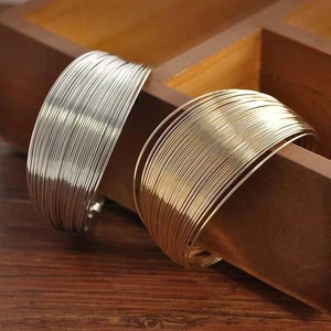Bracciale donna largo oro vintage punk metallo regolabile gioielli regalo - Foto 1 di 26