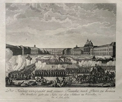 Kupferstich Französische Revolution König Ludwig XVI Versprechen Paris - 19. Jh. - Bild 1 von 4