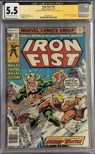 Iron Fist #14 - CGC 5.5 - Signed by Byrne - 1st app Sabretooth - Picture 1 of 3