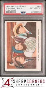 1959 THE 3 STOOGES #64 YOU WON'T FOOL... CHECKLIST POP 1 PSA AUTHENTIC - Picture 1 of 4