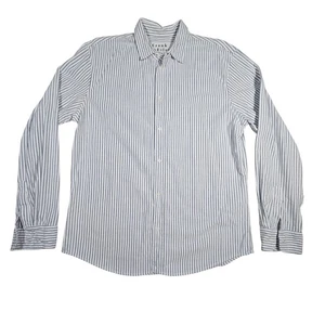 Camisa Frank & Eileen Paul Para Hombres XL Rayas Manga Larga Abotonada Gris y Blanco - Imagen 1 de 8