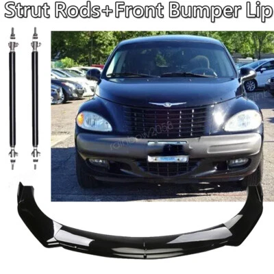 Front Bumper Lip Spoiler Splitter Body Kit + Strut Rods FOR Chrysler PT Cruiser - Изображение 1 из 4