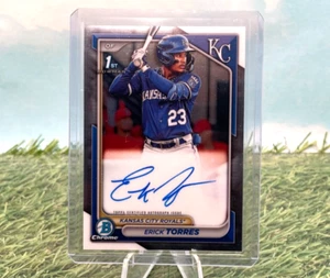 2024 Bowman Chrome Prospect -ERICK TORRES- 1st Auto - Kansas City Royals - Picture 1 of 2