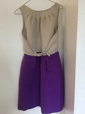 Richard Chai Target Sleeveless Dress 7 Purple Beige Color Block Crinkle - Image 1 of 4