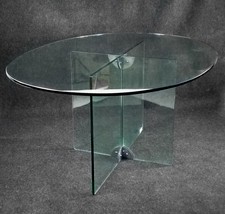TAVOLO EROS CRISTALLO DESIGN PIERANGELO GALLOTTI E RADICE 1971 VETRO SALA PRANZO