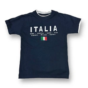 Boys Size 6 Navy Italian Flag Short Sleeve T-Shirt - Picture 1 of 2