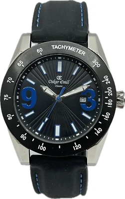 Oskar Emil SAPPORO relógio masculino de qualidade resistente data/taquímetro com pulseira de borracha - Imagem 1 de 4