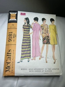 Vintage McCalls Sewing Pattern 9181 ~ Wrap Dress ~ Small (8-10) ~ 1968 UNCUT FF - Picture 1 of 9
