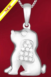 "PUPPY" PENDANT CHARM 14K WHITE GOLD & DIAMONDS (041) - Picture 1 of 1