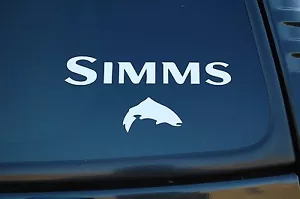 Simms Fishing Sticker Tackle Fish Truck Boat Quality Choose Size & Color! (V373) - Picture 1 of 1