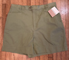NWT Liz Claiborne Shorts Olive Green Cotton Size 12