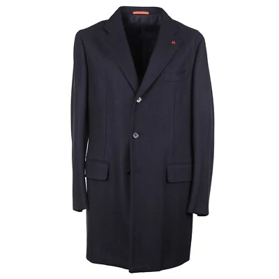 Isaia Napoli Slim-Fit Black Herringbone Wool-Cashmere Overcoat 44R NWT Coat - Image 1 of 4