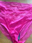 LUXURIOUS SILK W FRENCH LACE SIZE 26 M&S ROSIE AUTOGRAPH HIGH LEGS 2 PAIR PINK 
