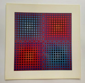 VICTOR VASARELY "EG-1-2" 1967 SERIGRAPHIE - Picture 1 of 1