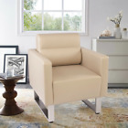 LONABR Office Guest Chair Leather Single Sofa Occasional Reception Furniture 