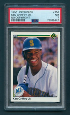 1990 UPPER DECK KEN GRIFFEY JR NO COPYRIGHT #156 MARINERS - PSA 7