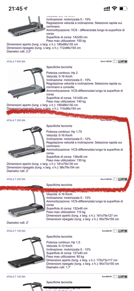 Tapis Roulant  Atala 300 MA - Immagine 1 di 4