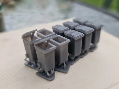 O Gauge Wheelie Bins 3d printed Unpainted - Image 1 of 3