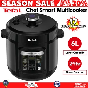 Tefal Fast Electric Pressure Cooker 6L Multicooker Home Rice Cooker Steam 24-Hrs - Picture 1 of 8