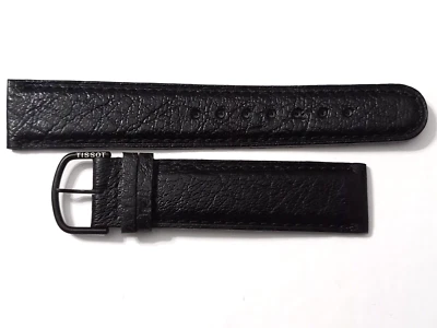 NOS 19.5 MM TISSOT BLACK CALFSKIN LEATHER STRAP + 18MM TISSOT BUCKLE - Image 1 of 3