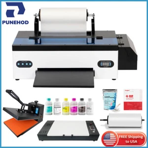 PUNEHOD A3 L1800 13" Max Print Width Flatbed DTF Printer with Oven + Heat Press - Picture 1 of 17