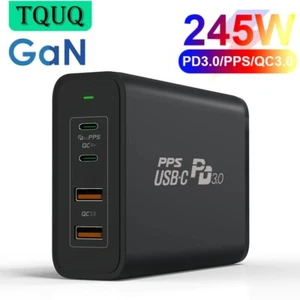 TQUQ 245W GaN 4-Port USB Type C PD Fast Charge Wall Charger MacBook iPhone XPS - Bild 1 von 6