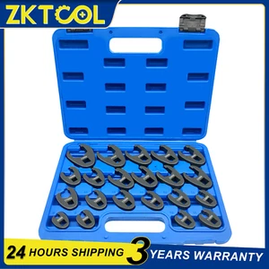 21PC Crow foot Flare Nut Wrench Set 3/8 1/2in Drive Ratchet Extension Large Tool - Picture 1 of 8