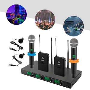 Sistema Microfonico Wireless Senza Fili Rettangolare 6-8 H 4 Canali per Conferenza - Foto 1 di 22