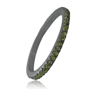Anillo de banda de zafiro natural eternidad plata esterlina 925 sólida joyería fina EE. UU.-7 - Imagen 1 de 3