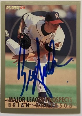 Brian Anderson California Angels Firmado 1994 Fleer Major League Prospects #2 Certificado de Autenticidad Foto 1 de 2