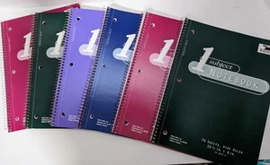 Spiral-Notizbuch, 1 Motiv, Posten von 6, 70 Blatt, breit liniert, 10,5"x8,0" - Bild 1 von 3