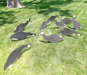 10 Vintage Masonit Faserplatte Gänse Gans Köder mit Pfählen Folkart Handarbeit 31" - Bild 1 von 11