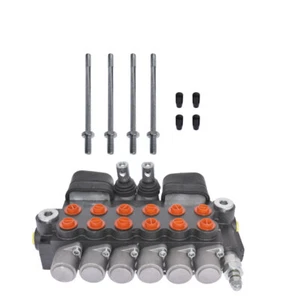 6 Spool 21 GPM Hydraulic Backhoe Directional Control Valve W/Joysticks SAE Ports - Picture 1 of 12