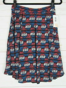 Falda para mujer Lularoe Americana Madison roja y azul "USA" talla XS NUEVA CON ETIQUETAS - Imagen 1 de 3