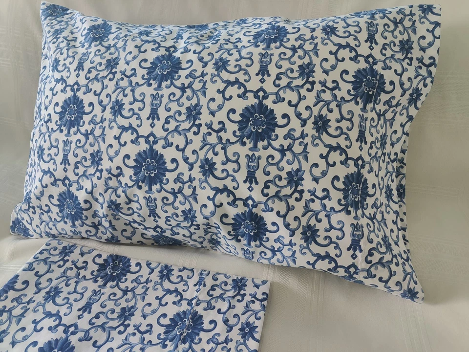 Ralph Lauren PORCELANA ROSETA AZUL 2 ESTANDARD Fundas de Almohada ¡¡Nuevas!!! Foto 1 de 4